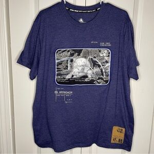 Disney Store Star Wars 45th Anniversary Holographic Blue Tshirt Size Large Japan